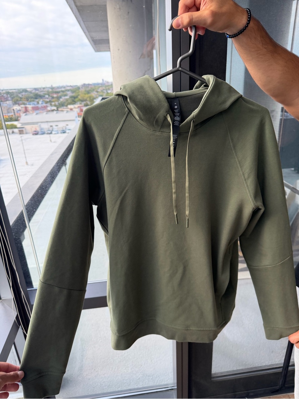 lululemon athletica Olive Green Crewneck Hoodie Sweater